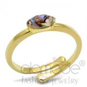 Wholesale Flash Gold Plated Brass Marquise Multi Color Conch Midi Ring