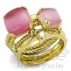 Gold Plated Brass Squircle Rose Pink Cat