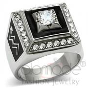 Wholesale High Polished Stainless Steel Square CZ Men