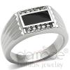 Stainless Steel Rectangle Epoxy Crystal Men