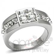 Wholesale Stainless Steel Square Crystal Men