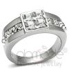 Stainless Steel Square Crystal Men