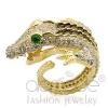 Sterling Silver Emerald Glass Crocodile Animal Cocktail Ring