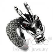 Wholesale Stainless Steel Red Crystal Dragon Animal Cocktail Ring