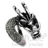 Stainless Steel Red Crystal Dragon Animal Cocktail Ring