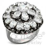 Wholesale Stainless Steel Cubic Zirconia CZ Flower Cocktail Ring