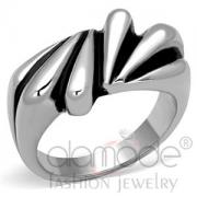 Wholesale Sleek High Polished Stainless Steel Carved Finger Ring