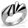 Sleek High Polished Stainless Steel Carved Finger Ring