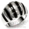 Stainless Steel Grooved Black Stripes Epoxy Ring