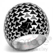 Wholesale Stainless Steel Mini Black Triangles Epoxy Ring
