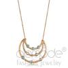 Moon Crescent Rose Gold Stainless Steel Crystal Necklace