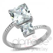 Wholesale Elegant Rhodium 925 Sterling Silver Square CZ Ring