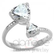 Wholesale Elegant Rhodium 925 Sterling Silver Heart CZ Ring