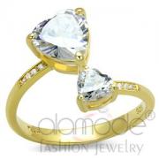 Wholesale Elegant Gold Plated 925 Sterling Silver Heart CZ Ring