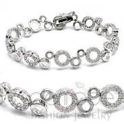 Wholesale 925 Sterling Silver CZ Cubic Zirconia Circles Bracelet