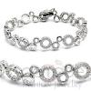 925 Sterling Silver CZ Cubic Zirconia Circles Bracelet