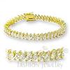 Gold Plated Marquise CZ Cubic Zirconia Tennis Bracelet