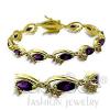 Gold Plated Amethyst Purple CZ Women