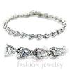Rhodium Plated Pear CZ Cubic Zirconia Tennis Bracelet