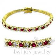 Wholesale Wholesale Gold Plated Garnet Ruby Red Tennis Bracelet