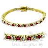 Wholesale Gold Plated Garnet Ruby Red Tennis Bracelet