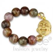 Wholesale Gold Plated Brown Onyx Beads Buddha Bracelet