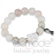 Wholesale Antique Silver Rose Pink Onyx Beads Buddha Hope Bracelet