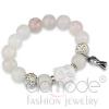Antique Silver Rose Pink Onyx Beads Buddha Hope Bracelet