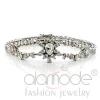 Rhodium Plated Brass CZ Cubic Zirconia Bracelet