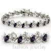 Rhodium Plated Amethyst Purple CZ Tennis Bracelet