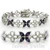 Rhodium Plated Amethyst Purple CZ Flower Tennis Bracelet
