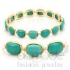 Matte Gold Plated Sterling Silver Turquoise Bangle
