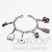 Wholesale Sterling Silver Epoxy Fashion Novelty Charm Bracelet