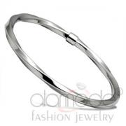 Wholesale Simple High Polished Stainless Steel Twisted Bangle