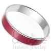 High Polished Stainless Steel Ruby Red Epoxy Bangle