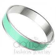 Wholesale High Polished Stainless Steel Aquamarine Epoxy Bangle