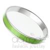 Wholesale Stainless Steel Emerald Green Epoxy Bangle