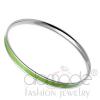 Wholesale Thin Stainless Steel Emerald Green Epoxy Bangle