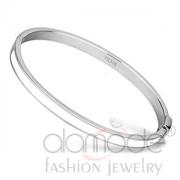 Wholesale High Polished Thin Stainless Steel White Epoxy Bangle