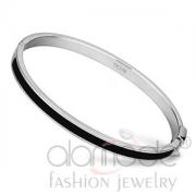 Wholesale High Polished Thin Stainless Steel Black Epoxy Bangle