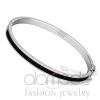 High Polished Thin Stainless Steel Black Epoxy Bangle