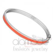 Wholesale High Polished Thin Stainless Steel Orange Epoxy Bangle