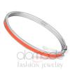 High Polished Thin Stainless Steel Orange Epoxy Bangle
