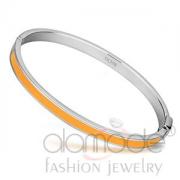 Wholesale Wholesale Thin Stainless Steel Orange Epoxy Bangle