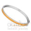 Wholesale Thin Stainless Steel Orange Epoxy Bangle