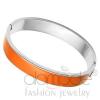 Wholesale Stainless Steel Orange Epoxy Bangle