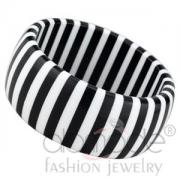 Wholesale Wide Wholesale Black And White Striped Resin Bangle