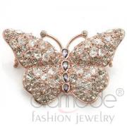Wholesale Rose Gold Amethyst Purple CZ Cubic Zirconia Butterfly Brooch