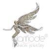 Rhodium Champagne Yellow Crystal Fairy Novelty Brooch