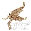 Rose Gold Champagne Yellow Crystal Fairy Novelty Brooch